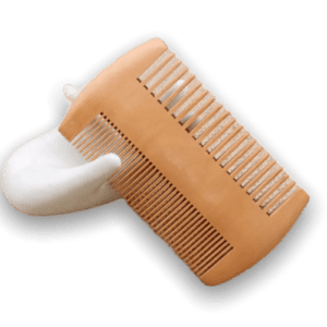 Double tooth wooden beard hair comb