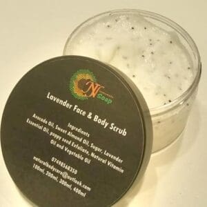 Natural Homemade Face & Body Moisturising Exfoliating Scrub - Lavender