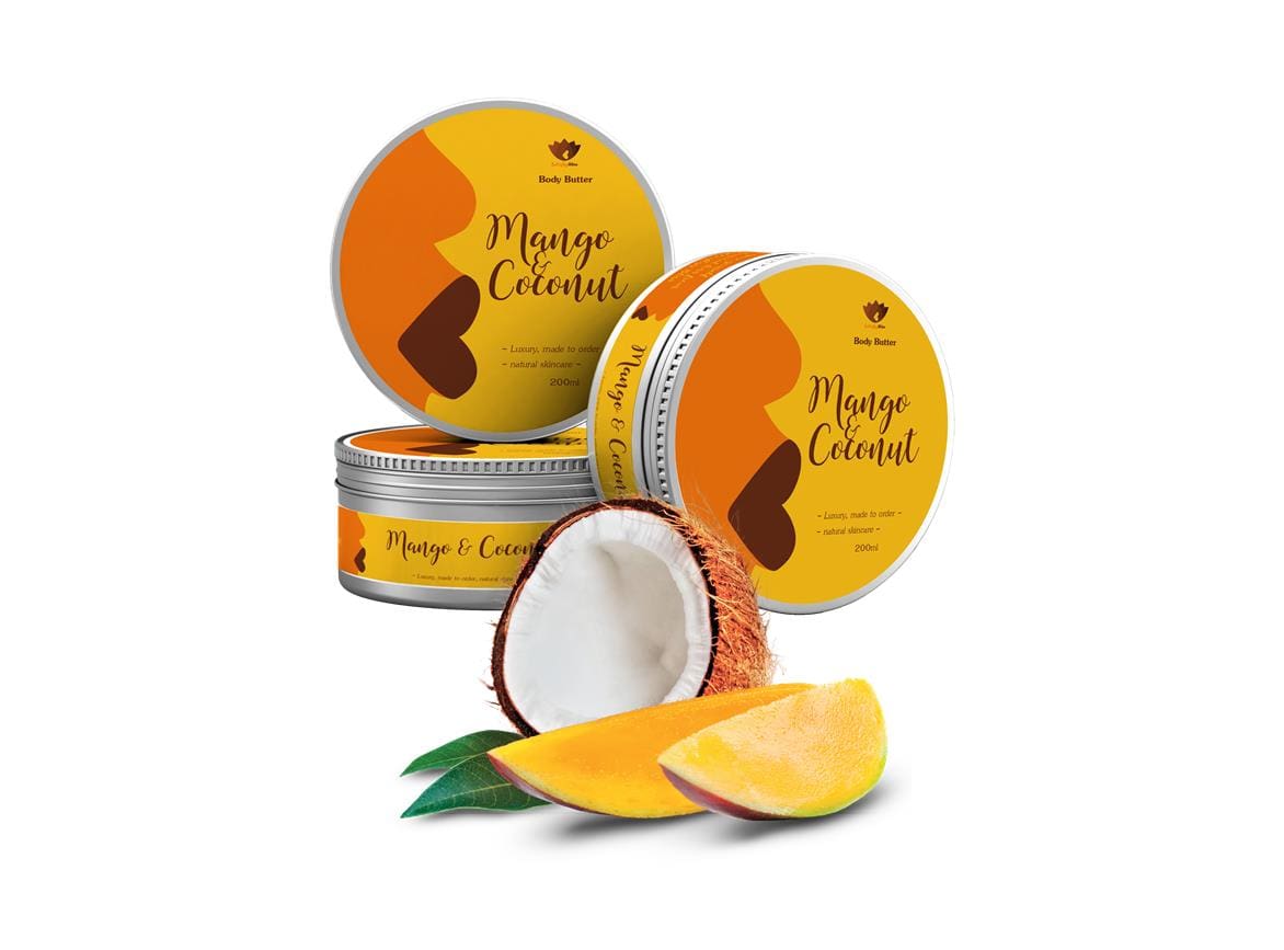 Mango & Coconut body butter, shea butter, skincare, black-owned body butter