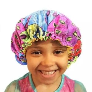 African Print Double Layer Satin Hair Bonnet - Toddler Size