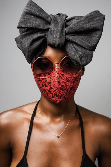 AfroFab, Coltan, headwrap, afrocentric, african headwraps, ankara fabric, dogon red black, facemask, clariscia gill, couture, CG Couture, (8)