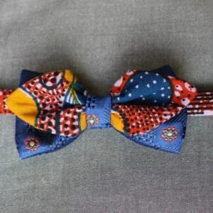 Bow Tie Opee - Blue/Brick, Woven Silk