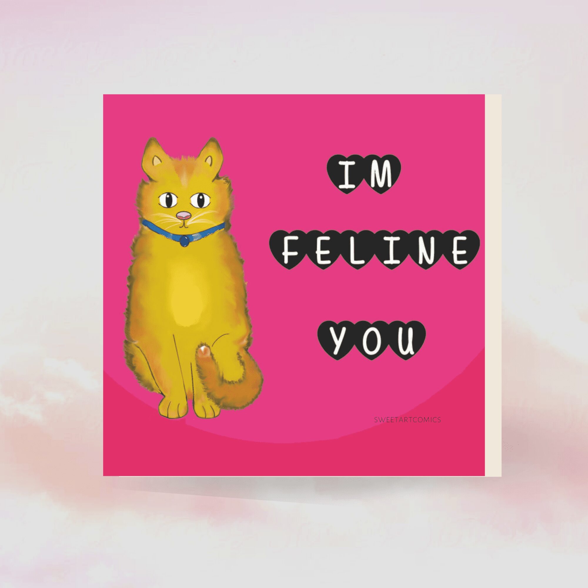 cat card im feline you