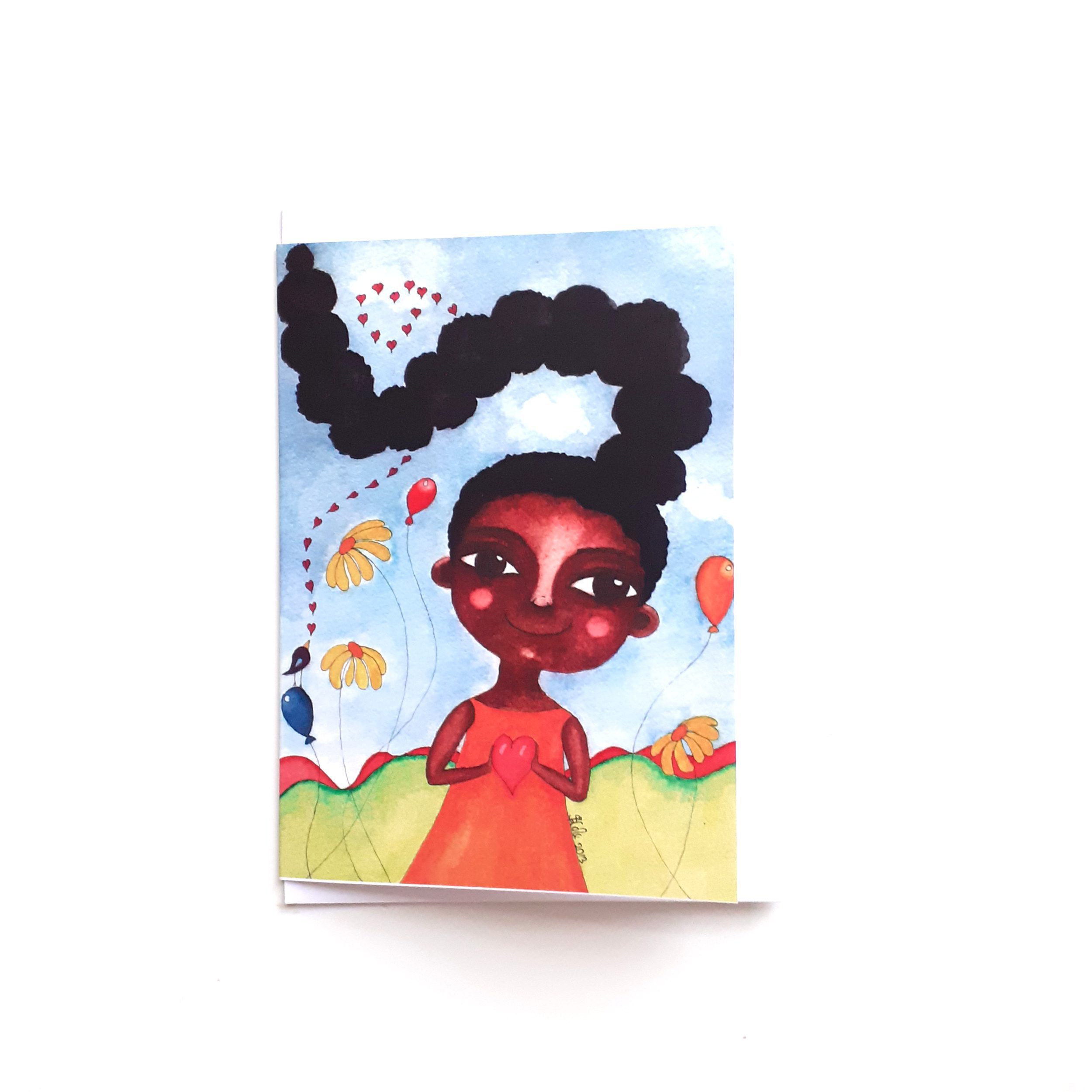 I Love My Hair Greeting Card by Stacey-Ann Cole