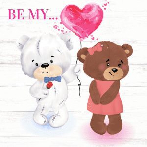 Love is in the Air - Heart Balloon Bears