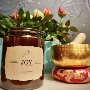 Joy: Rose Scented Soy Candle - Wood Wick