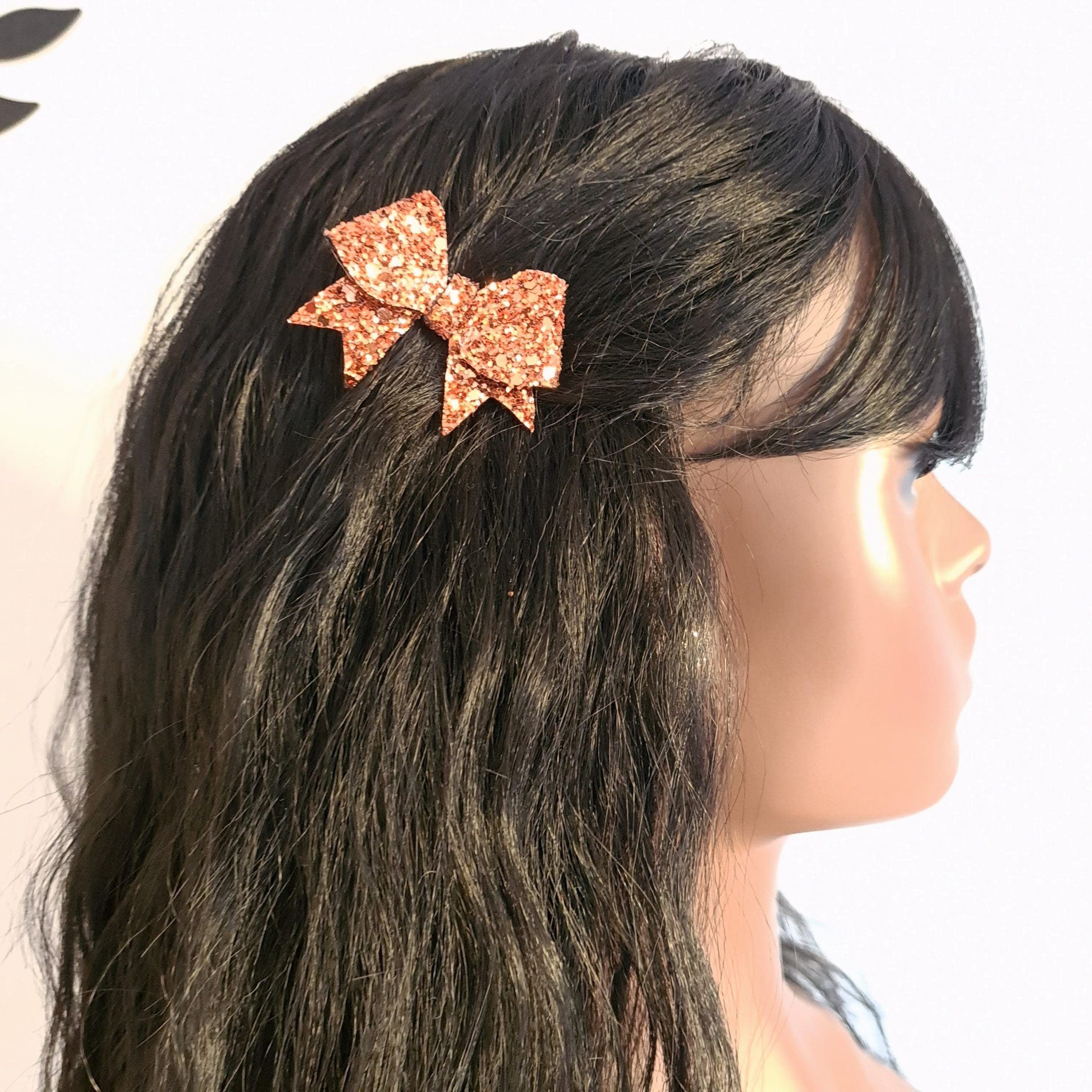 Dark Bronze Glitter Hair Bow