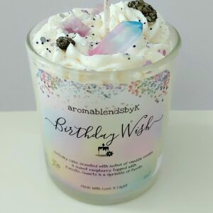 Birthday wish crystal candle, crystal, candles, handmade candles, black-owned candles
