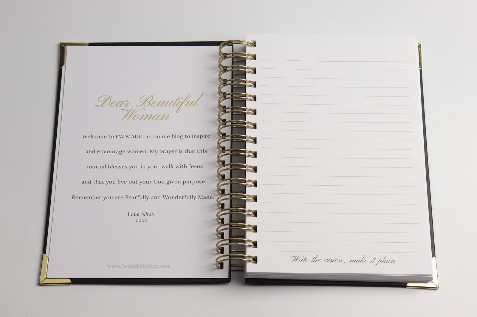 WRITE THE VISION BLACK AND GOLD JOURNAL