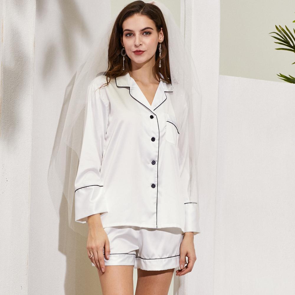 Matte Satin pyjamas set (white)