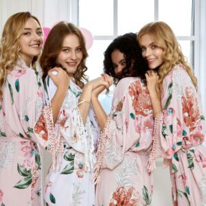 Multiple use Cotton Tassel Floral Print Dressing Gown
