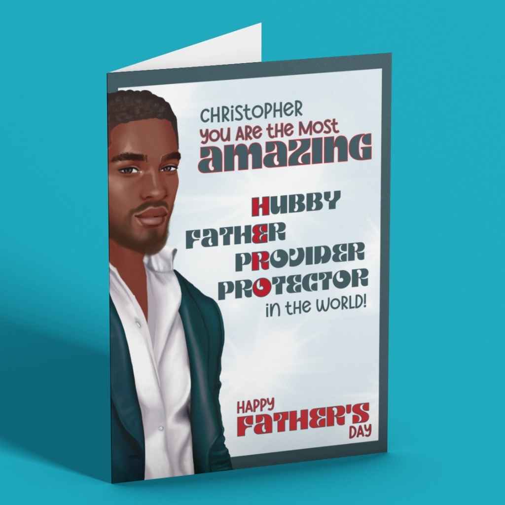 Black Dad Amazing Hero, black greeting cards, black father's day cards