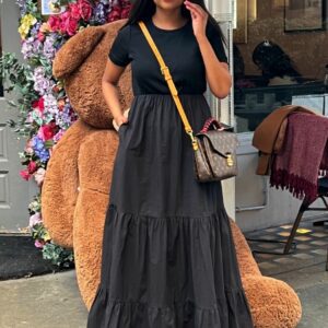 Black Women Maxi Dress, dress, maxi dress, black-owned designers, Black Cotton Maxi Dress