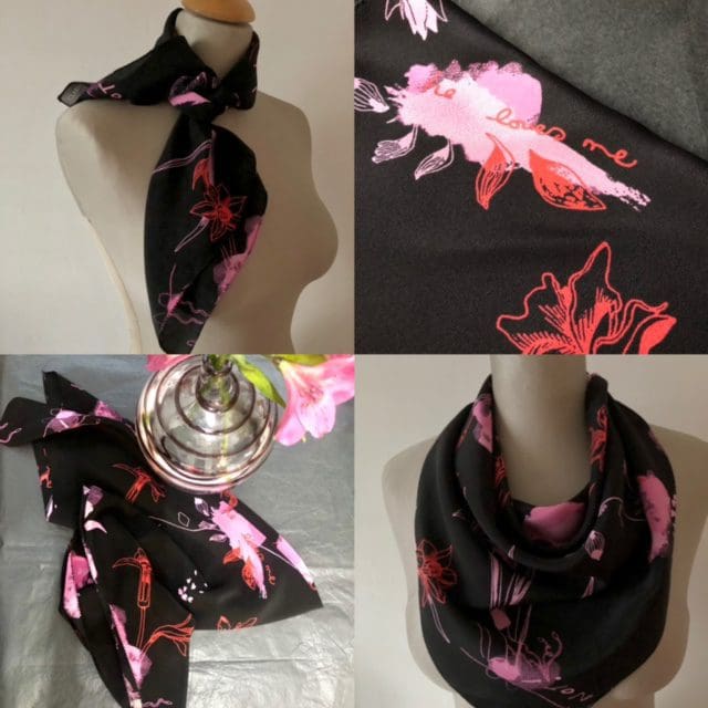 Derinda valentines scarf, silk scarf, valentines gift, CG store,