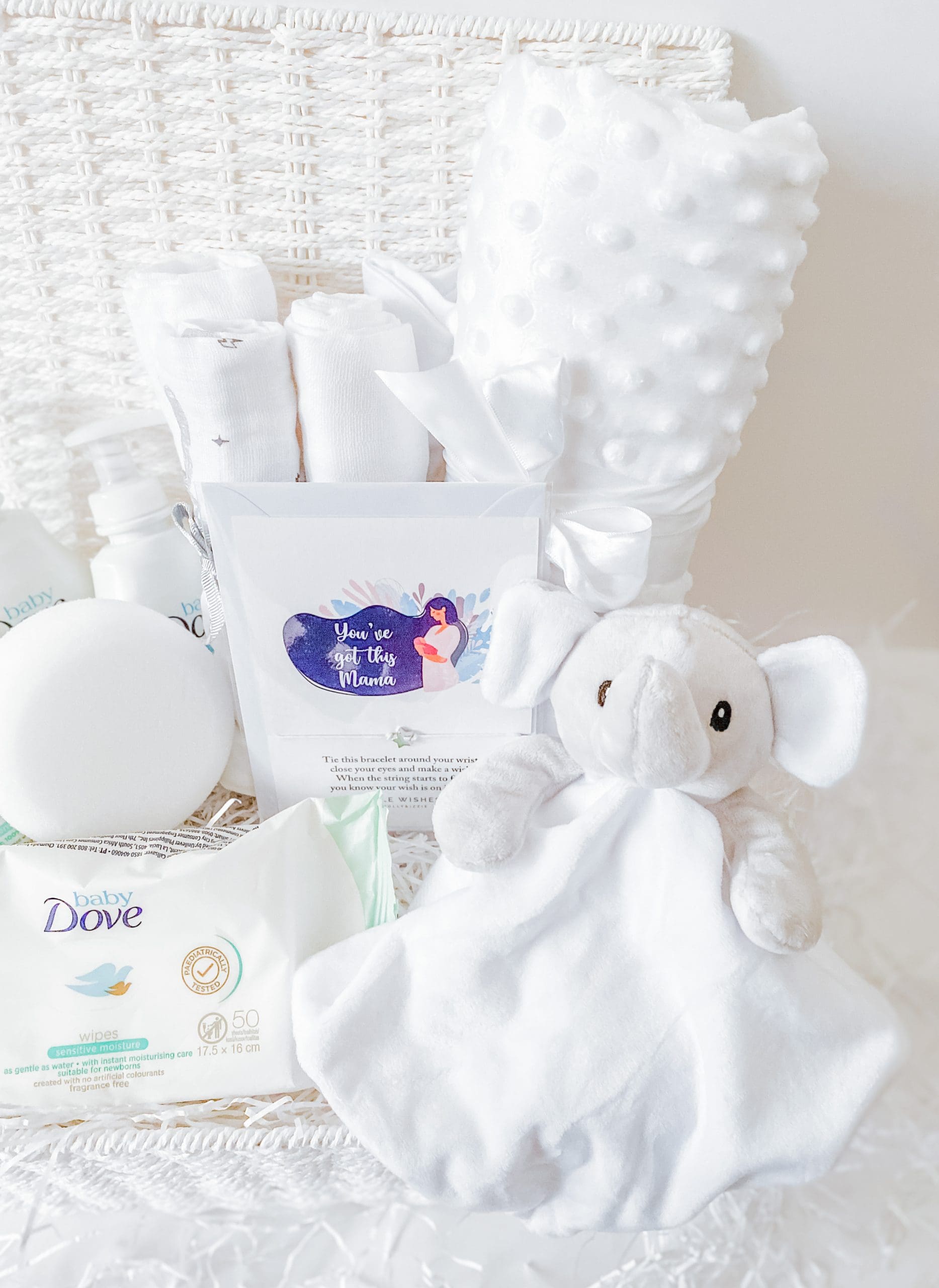 Neutral Luxury Essentials Baby Gift Hamper Basket