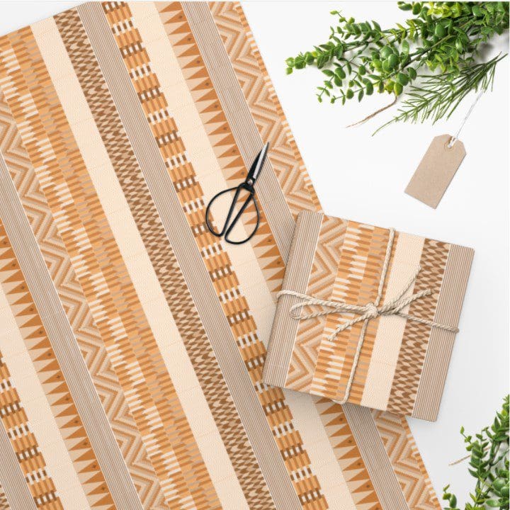 kente copper mix, luxury wrapping paper, the copper fruit, kente wrapping paper, black-owned
