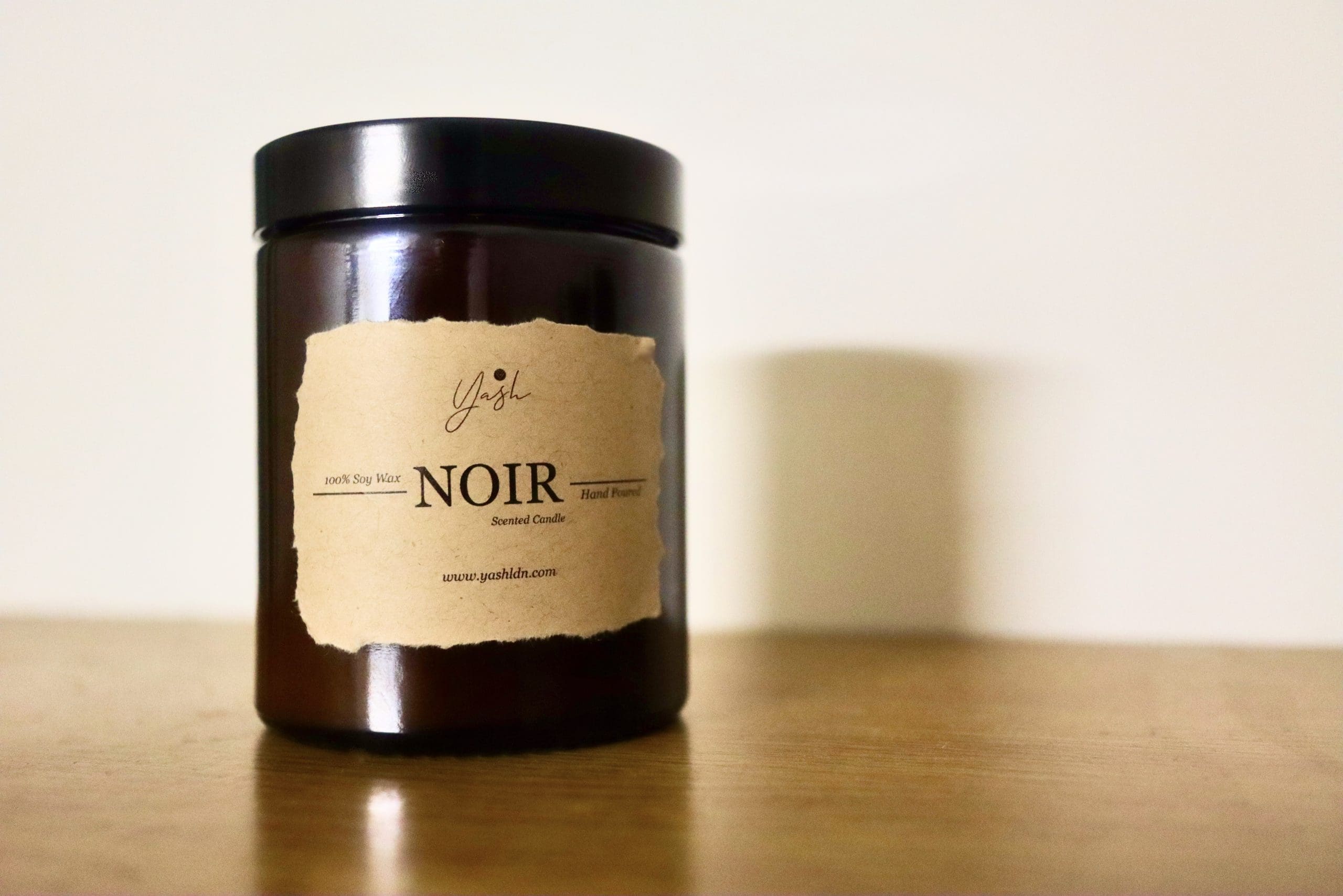 Noir: Amber Noir Scented Soy Candle - Wood Wick