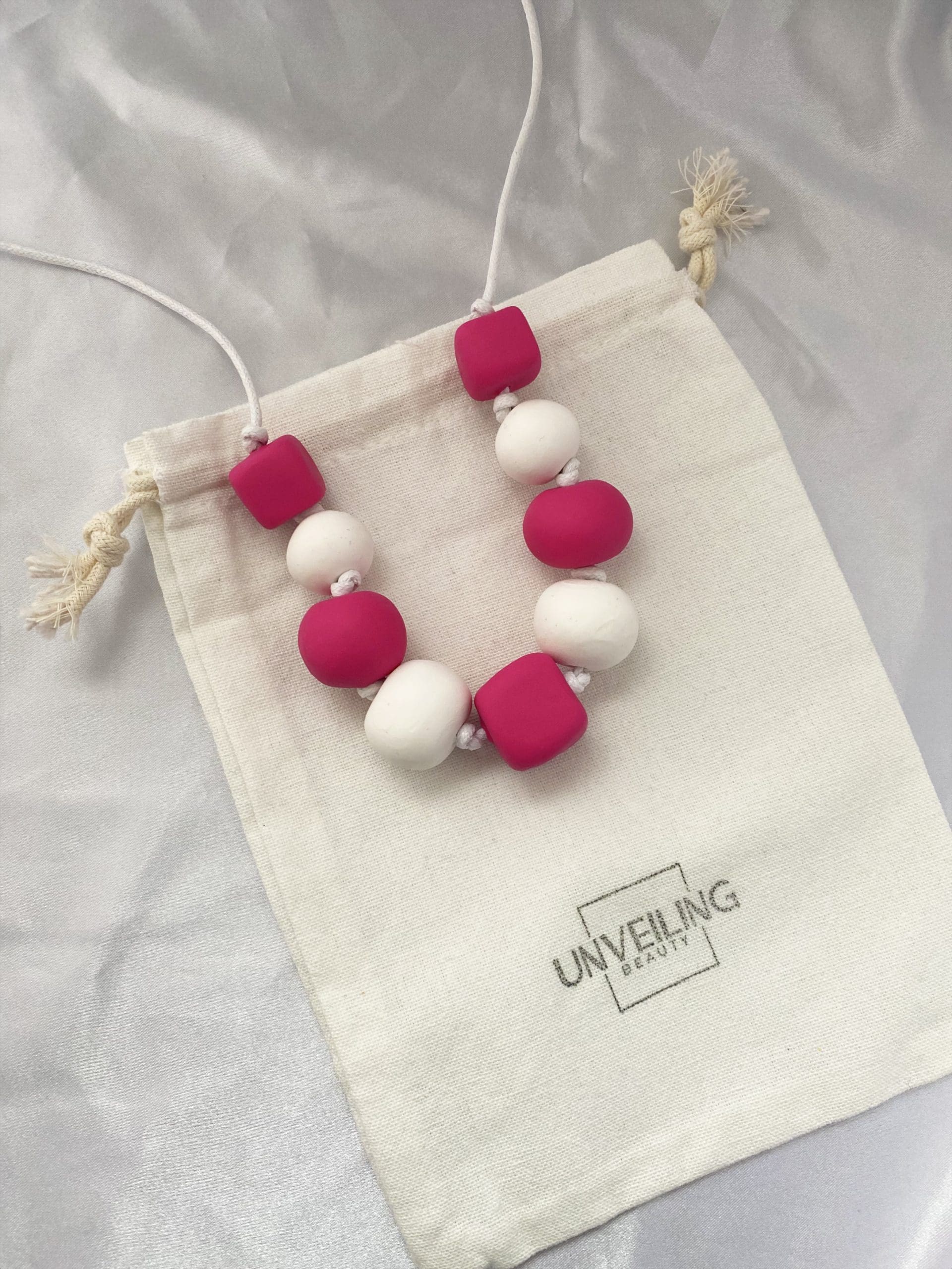 Pink and White Statement Necklace