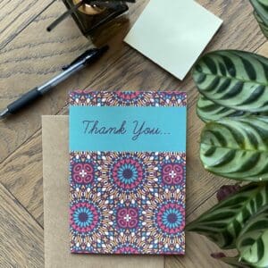 african thank you card, black greeting card
