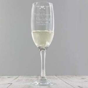 Kustomyzed Decorative Bridal Party Glass Flutes - 5 options available