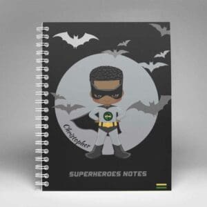 Personalised Bat SuperHero Notebook, notebooks