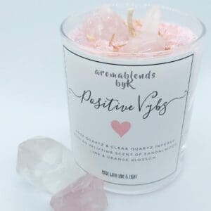 positive vybz candle, scented candles, gifts, valentines day gift ideas for her