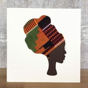 Orange kente high headwrap card