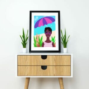Beach Vacation Print by Stacey-Ann Cole Framed Mockup