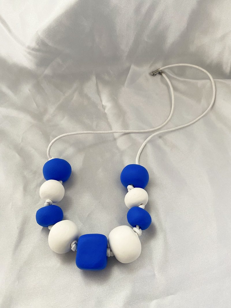 Blue and White Statement Necklace