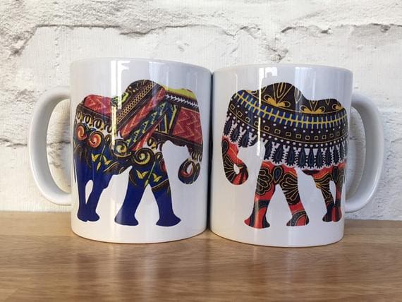 Elephant Mugs - Assorted Designs and Colours