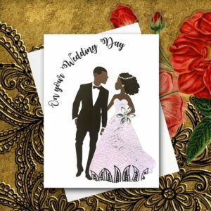 Black couple wedding card