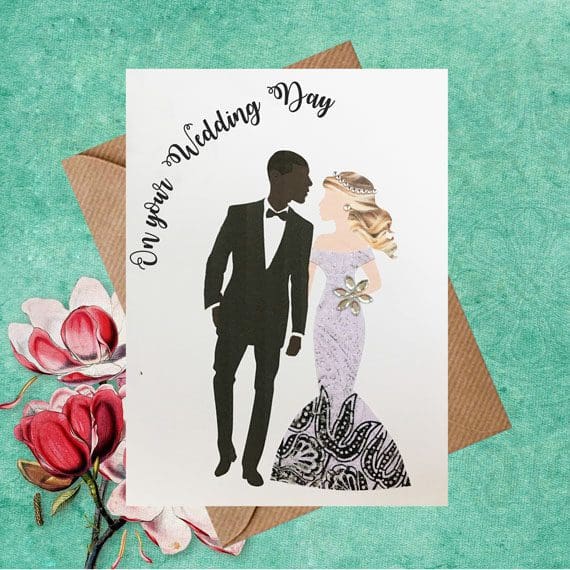 interracial couple wedding card, wedding cards, black wedding cards