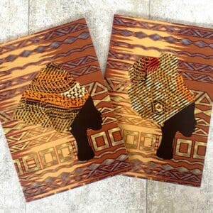 Bronze Batik Headwrap Woman Blank Notebook