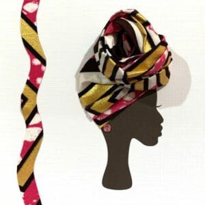 Pink/Gold Front Knot Headwrap card