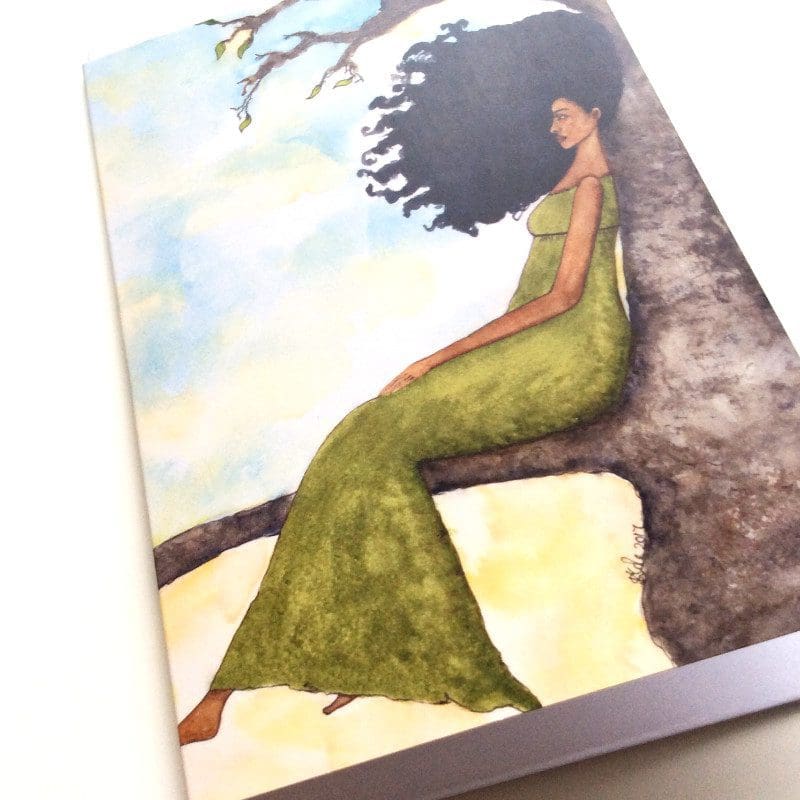 'Presence' Black Greeting Card by Artist Stacey-Ann Cole
