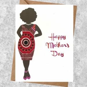 Mother’s Day card - Queen in a Pink Silver Dress