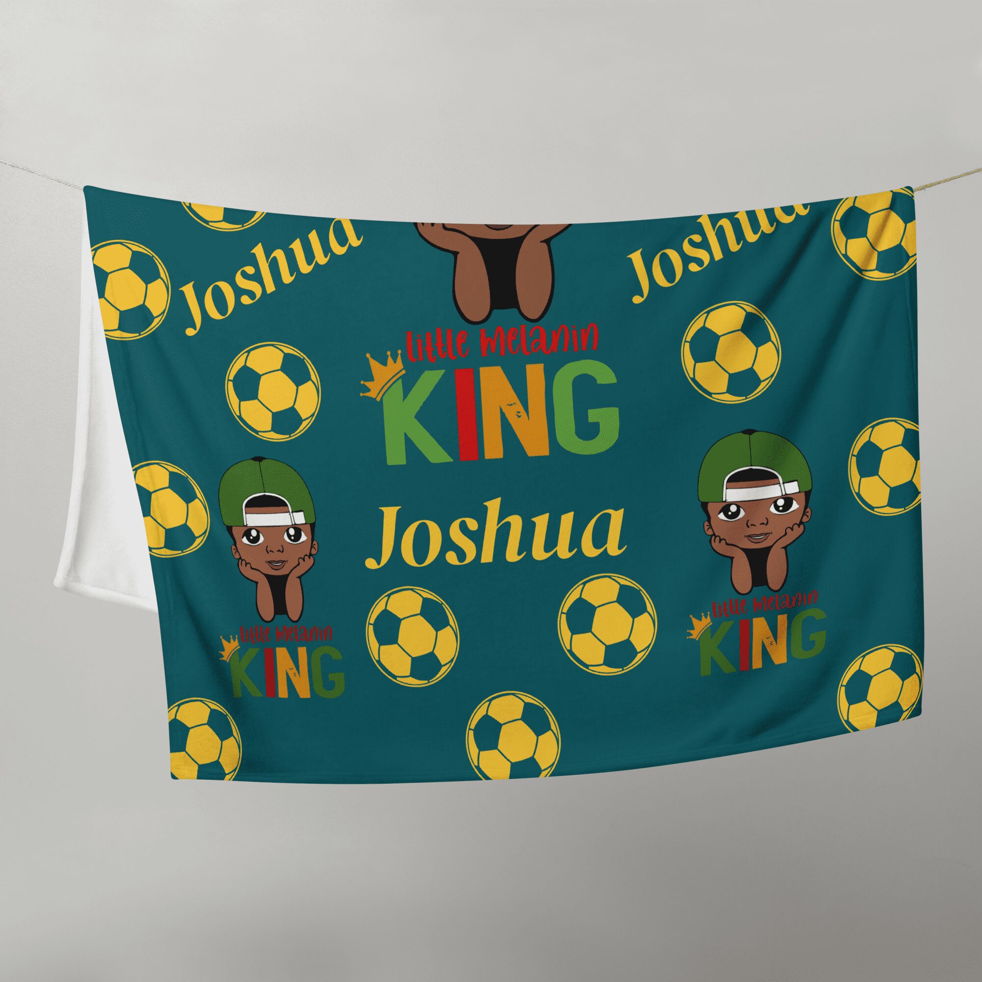 Personalised Baby Football Blanket, wakuda, baby products, black-owned baby blanket
