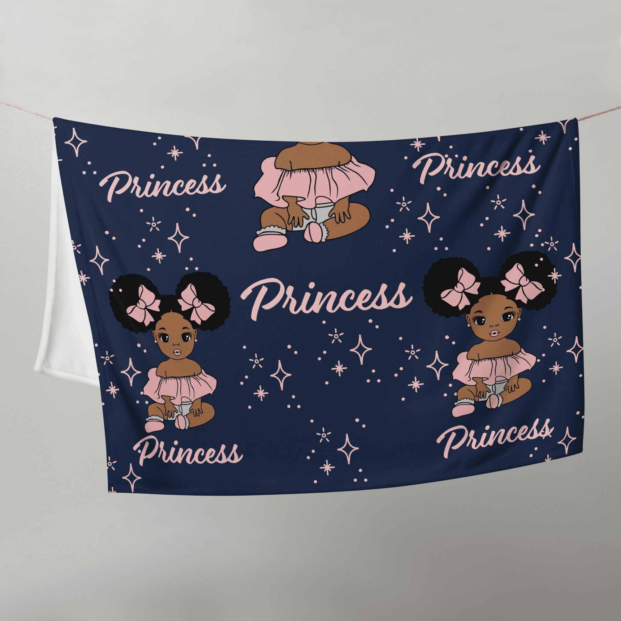 Personalised Princess Baby Blanket, wakuda, african print fans, black-owned brands, black pound day