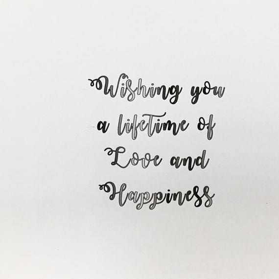 Wedding message in card
