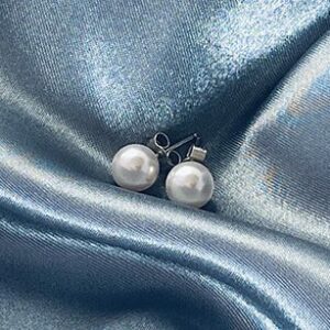 White Swarovski Pearl Stud Earrings