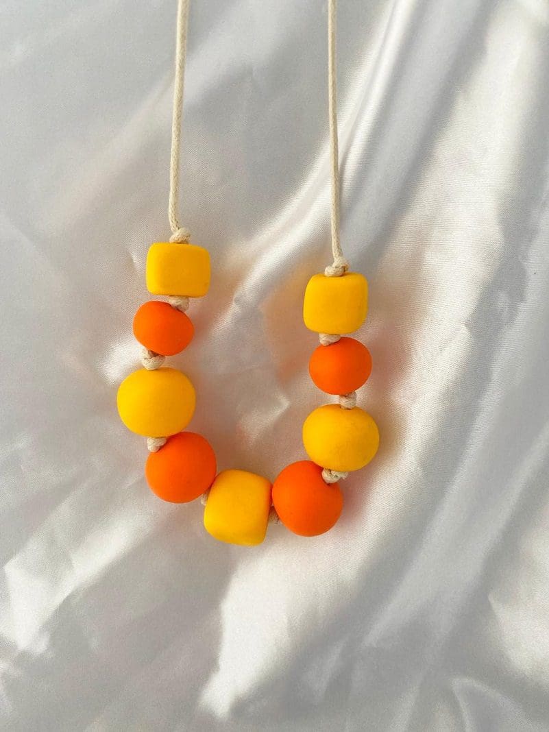 Yellow and Orange Statement Necklace