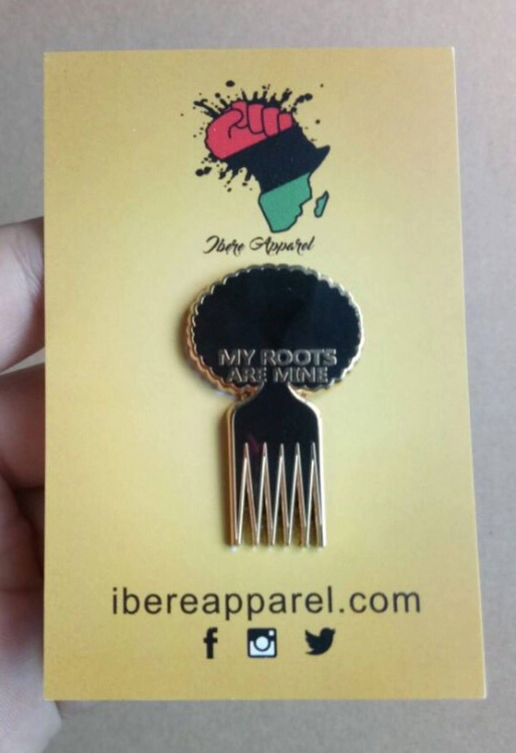My Roots Pin, wakuda, african print fans, black-owned brands, black pound day