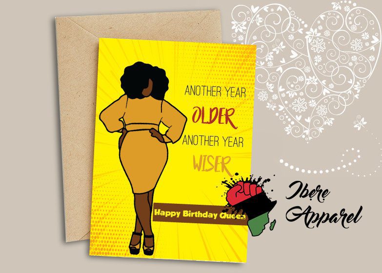 Adaora Greeting Card, wakuda, african print fans, black-owned brands, black pound day