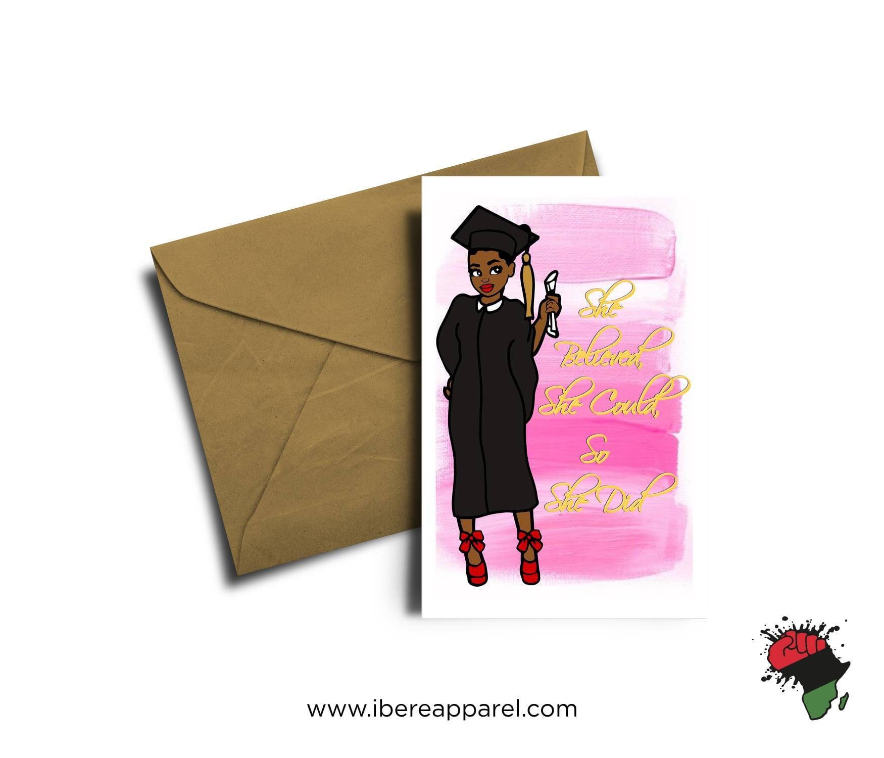 Lola Greeting Card, wakuda, african print fans, black-owned brands, black pound day