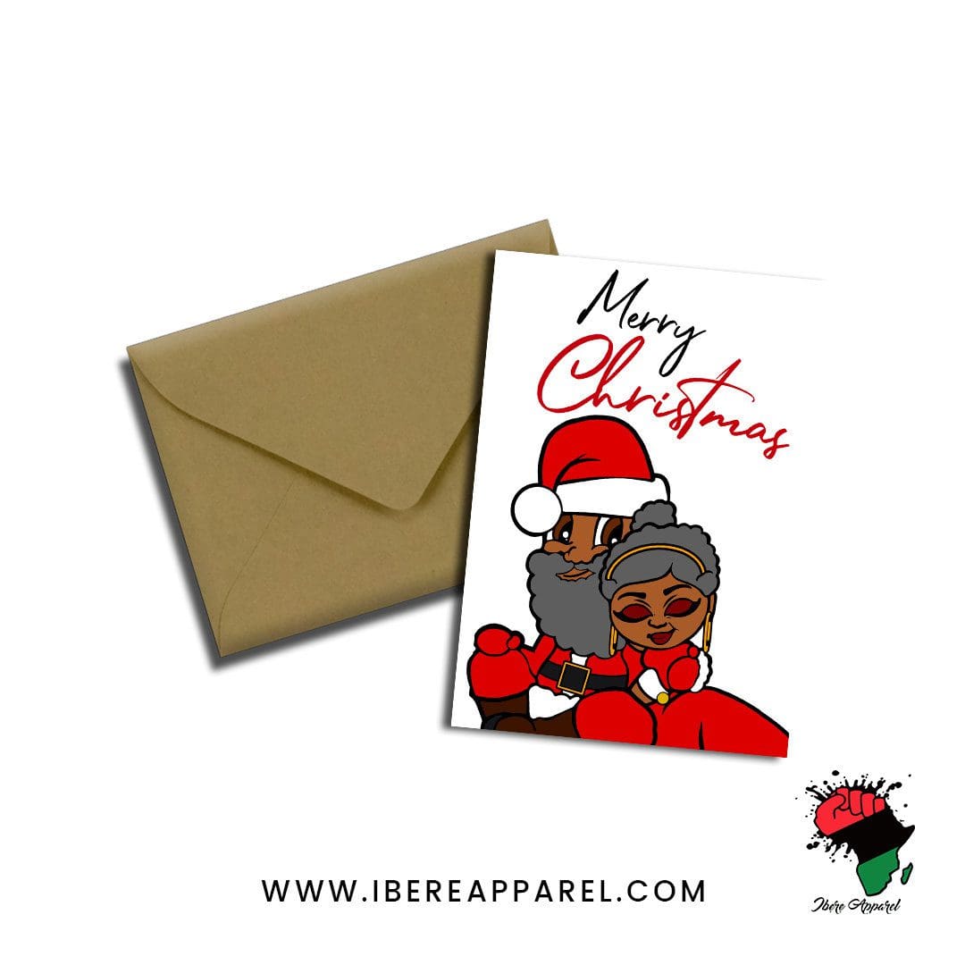 Klaus Christmas Card, wakuda, african print fans, black-owned brands, black pound day