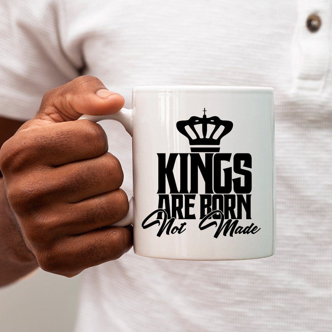 Kings Are Born Mug, wakuda, african print fans, black-owned brands, black pound day
