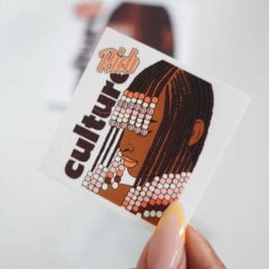 Rich Culture Sticker, wakuda, african print fans, black-owned brands, black pound day