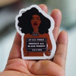 Black Women Sticker, wakuda, african print fans, black-owned brands, black pound day