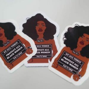Black Women Sticker, wakuda, african print fans, black-owned brands, black pound day