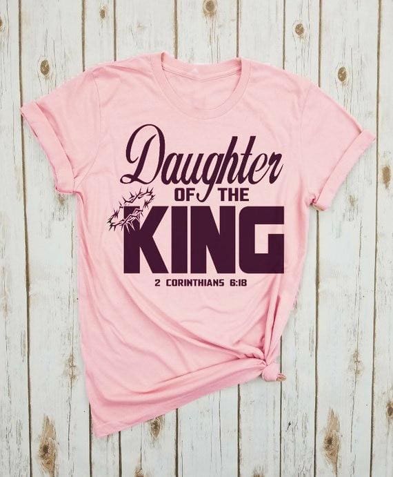 Daughter Of The King Women Graphic T Shirt White-black txt XXXL